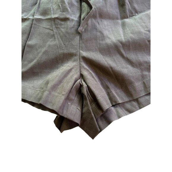 SHEIN Brown 100% Cotton High Waist Shorts Elastic Ruffle Waist Size Small - Picture 4 of 13